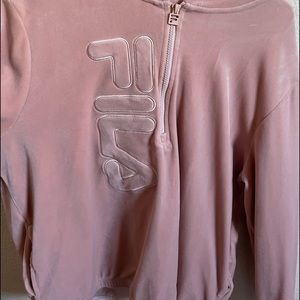 Fila velvet half zip hoodie